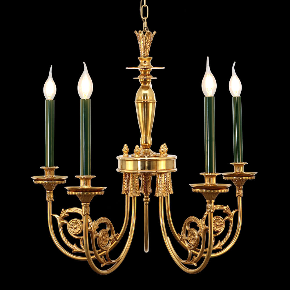 26-34 Inch Multiple Size Small Baroque Style Royal French Copper Chandelier Lighting