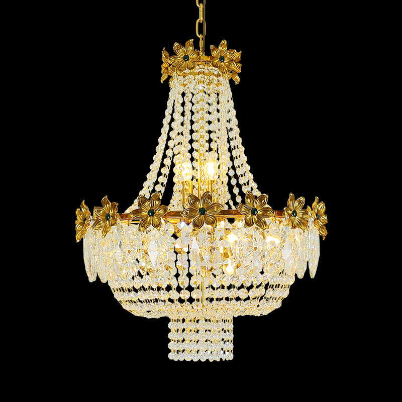 24X30 Inch Classical French Empire Brass and Crystal Chandelier