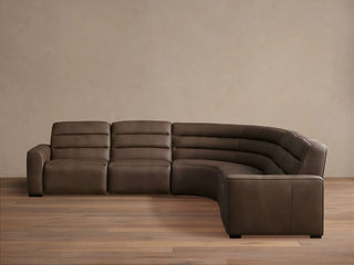 Borough Leather Five-Piece Motion Corner Sectional
