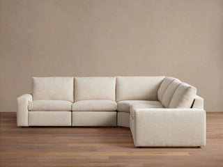 Kipton Wide Arm Five-Piece Motion Corner Sectional