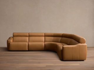 Fia Leather Five-Piece Motion Corner Sectional