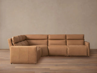 Rowland Tailored Leather Five-Piece Motion Corner Sectional