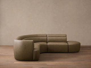Lovina Leather Four-Piece Sectional with Ottoman