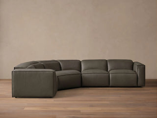 Coburn Motion Leather Four-Piece Corner Wedge Sectional