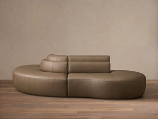 Lovina Leather Three-Piece Sectional with Ottoman