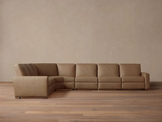 Remington Leather Six-Piece Motion Sectional