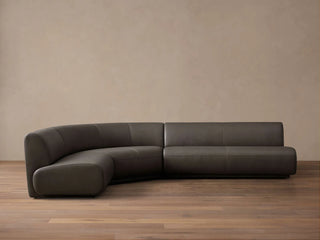 Gianni Leather Three-Piece Armless Sectional