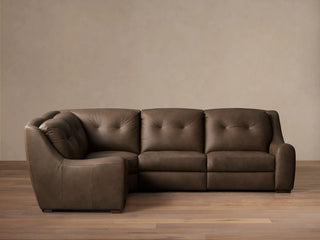 Perry Leather Four-Piece Motion Sectional