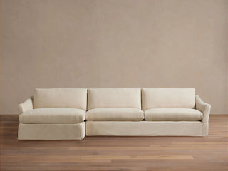 Helena Slipcovered Two Piece Chaise Sectional