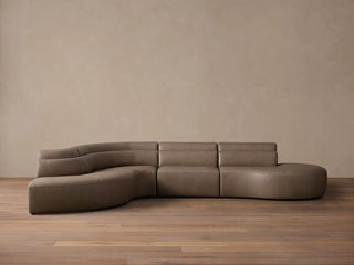 Lovina Leather Four-Piece Bumper Sectional
