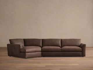 Vernon Leather Two-Piece Cuddle Chaise Sectional