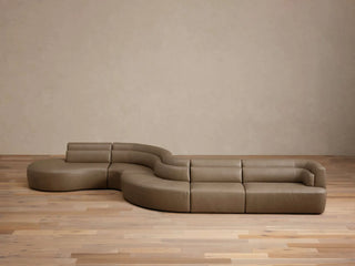 Lovina Leather Five-Piece Sectional