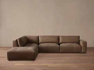 Keegan Leather Five-Piece Sectional