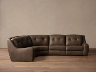 Perry Leather Four-Piece Motion Corner Wedge Sectional