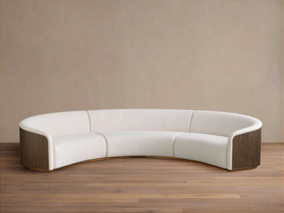 Finnley Three-Piece Curved Sectional in Mocha