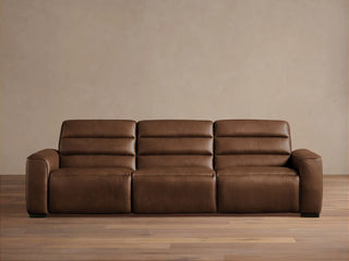 Borough Leather Three-Piece Motion Sofa