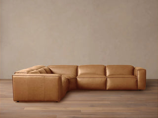 Coburn Leather Five-Piece Motion Corner Sectional