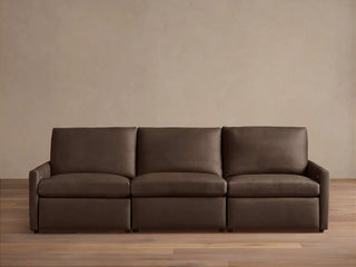 Kipton Slim Arm Leather Three-Piece Motion Modular Sofa