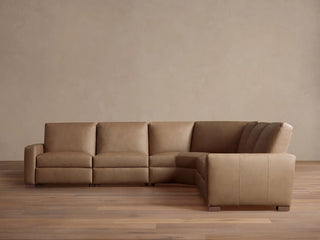 Remington Leather Five-Piece Motion Corner Sectional