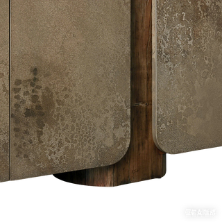 Alvaro Raw Wood Stumps Top Sideboard - Aluminum Buffet Table for Living Room & Entryways