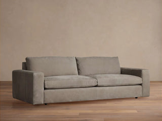 Kipton Wide Arm Nubuck Leather Sofa