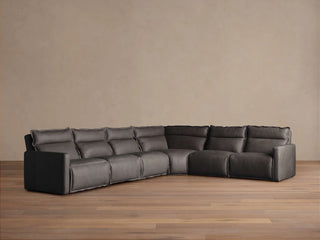 Rowland Leather Six-Piece Motion Sectional