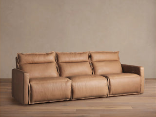 Rowland Leather Three-Piece Motion Modular Sofa