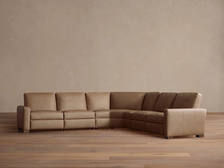 Remington Leather Five-Piece Motion Corner Sectional