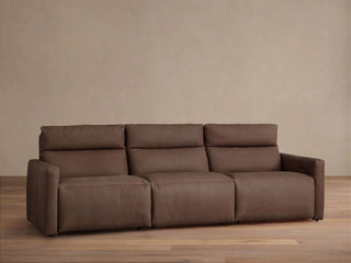 Rowland Tailored Leather Three-Piece Motion Modular Sofa