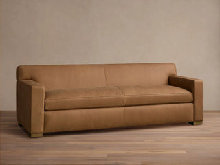 Bronte Leather Bench-Seat Sofa