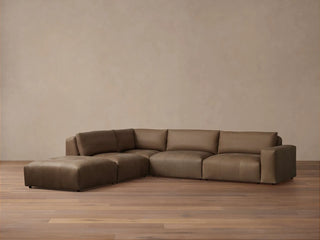 Keegan Leather Five-Piece Sectional