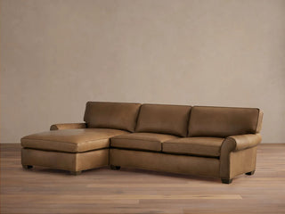 Colby Leather Two-Piece Chaise Sectional