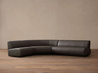Gianni Leather Three-Piece Armless Sectional