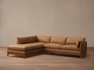 Bainbridge Leather Two-Piece Bumper Sectional