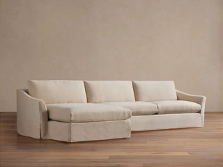 Helena Slipcovered Two Piece Chaise Sectional