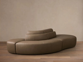 Lovina Leather Three-Piece Sectional with Ottoman