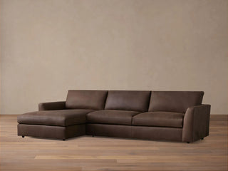 Vernon Leather Two-Piece Chaise Sectional