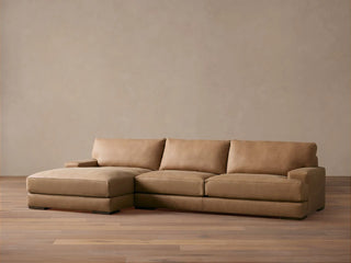 Norwalk Leather Two-Piece Chaise Sectional