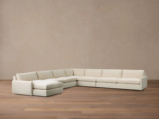 Kipton Slim Arm Five-Piece Chaise Sectional