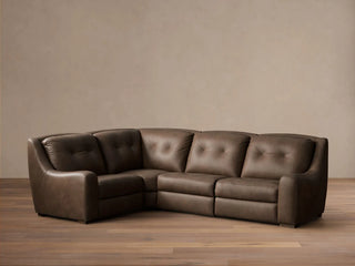 Perry Leather Four-Piece Motion Sectional