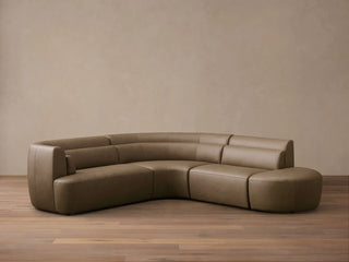 Lovina Leather Four-Piece Sectional with Ottoman