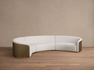 Finnley Three-Piece Curved Sectional in Mocha