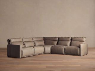 Rowland Leather Five-Piece Motion Corner Sectional