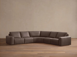 Brennan Leather Five-Piece Motion Corner Sectional