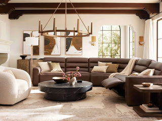 Borough Leather Five-Piece Motion Corner Sectional