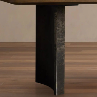 Polanco Solid Wood Dining Table – Modern Sculptural Base Luxury Table