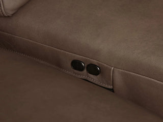 Brennan Leather Five-Piece Motion Corner Sectional in Dante Cappuccino