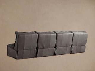 Rowland Leather Four-Piece Armless Motion Modular Sofa