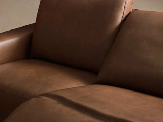 Brennan Leather Four-Piece Motion Sectional in Dante Ale