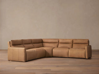 Rowland Tailored Leather Five-Piece Motion Corner Sectional